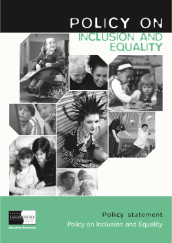Policy on Inclusion and Equality