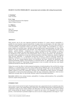 PIGMENT COATING PERMEABILITY: measurement and