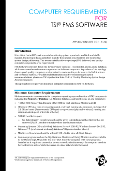 Computer Requirements for TSI FMS Software (CC-113)