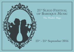23rd - 25th September 2016 - 22nd Sligo Festival of Baroque Music