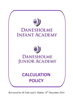 calculation policy - Danesholme Junior Academy