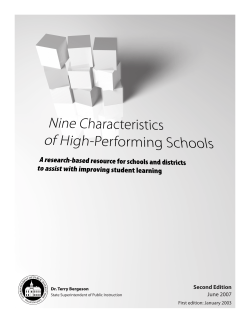 Nine Characteristics of High-Performing Schools