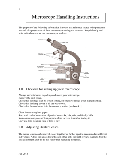 Microscope Handling Instructions