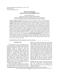 Bayesian Changepoint Analysis of the Extreme Rainfall Events