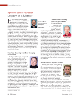 Legacy of a Mentor - sciencesocieties.org