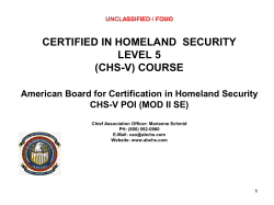 chs-v - American Board for Certification in Homeland Security