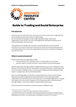 Guide to Trading and Social Enterprise