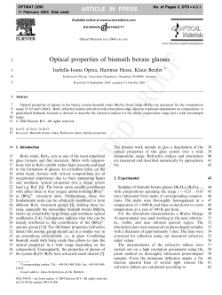 Optical properties of bismuth borate glasses