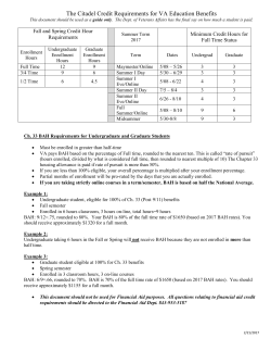 The Citadel Credit Requirements for VA Education Benefits