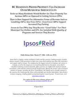 BC RESIDENTS PREFER PROPERTY TAX INCREASE OVER