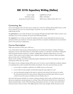 ENC 3310: Expository Writing (Online)