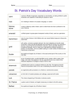 St. Patrick`s Day Vocabulary Words