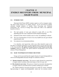 energy recovery from municipal solid waste