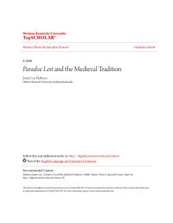 Paradise Lost and the Medieval Tradition - TopSCHOLAR