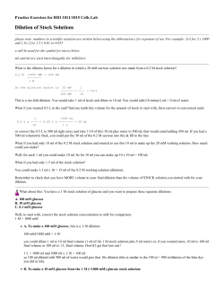 Dilution of Stock Solutions