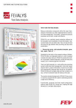 FEVALYS - Data Analysis Software