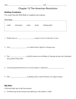 Chapter 13 The American Revolution