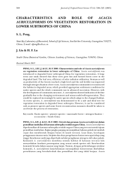 characteristics and role of acacia auriculiformis on vegetation