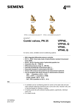 Product data sheet Combi valves PN 25