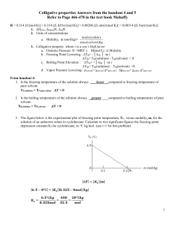 Answers to colligative properties questions, Discussions 4 and 5