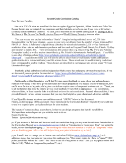 Grade 7 Curriculum Catalog