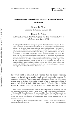 Feature-based attentional set as a cause of traffic accidents