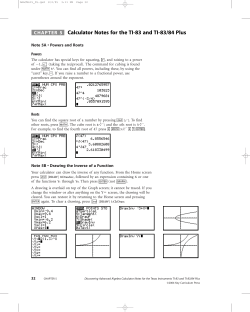 CHAPTER 5 Calculator Notes for the TI-83 and TI