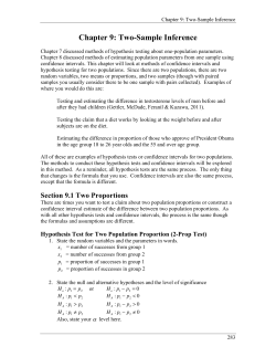 Chapter 9: Two-Sample Inference