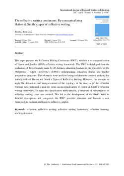 The reflective writing continuum: Re
