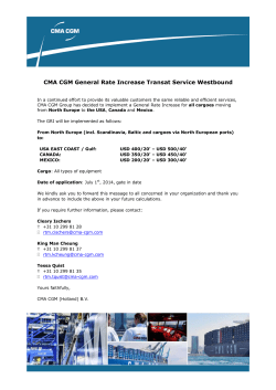 CMA CGM General Rate Increase Transat Service Westbound
