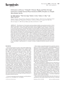 Fabrication of Porous &ldquo;Clickable&rdquo; Polymer Beads and Rods through