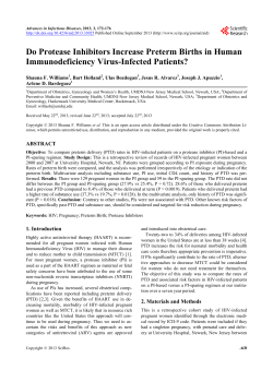 Do Protease Inhibitors Increase Preterm Births in Human