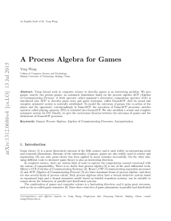 A Process Algebra for Games