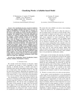 Classifying Words: A Syllables