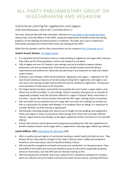 Minutes - All-Party Parliamentary Group on Vegetarianism and
