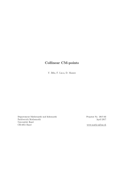 Collinear CM-points