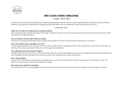 MAY CLEAN EATING CHALLENGE Sample Meal Plan