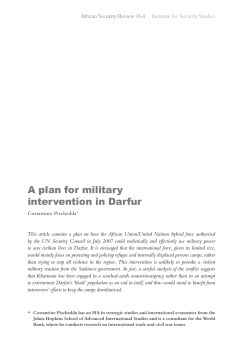A Plan for Military Intervention in Darfur