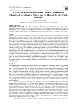 A Historical Reconstruction of the Colonial Government`s