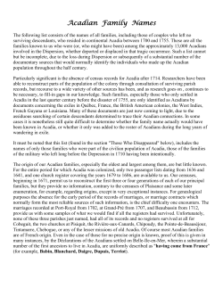 Acadian Family Names