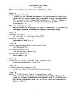 Everyday Life in Bible Times Answer Key 1 Bible answers are from
