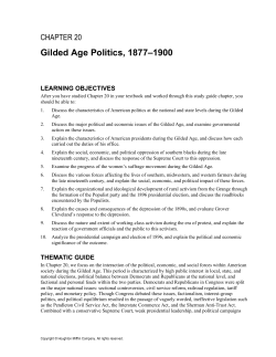Gilded Age Politics, 1877&ndash;1900