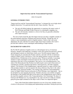 Improvised Jazz and the Transcendental Experience