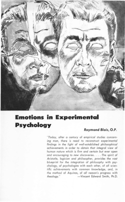 Emotions in Experimental Psychology