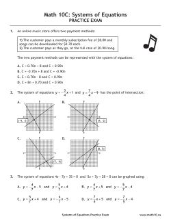 Math 10C: Systems of Equations Practice Exam