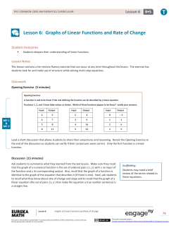 Lesson 6: Graphs of Linear Functions and Rate of Change