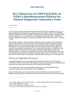 Key Takeaways on CMS Final Rule on PAMA`s