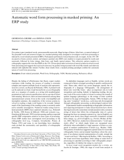 Automatic word form processing in masked priming