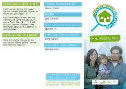 managing money - Monmouthshire Homesearch
