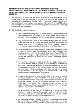 DETERMINATION BY THE SECRETARY OF STATE FOR THE